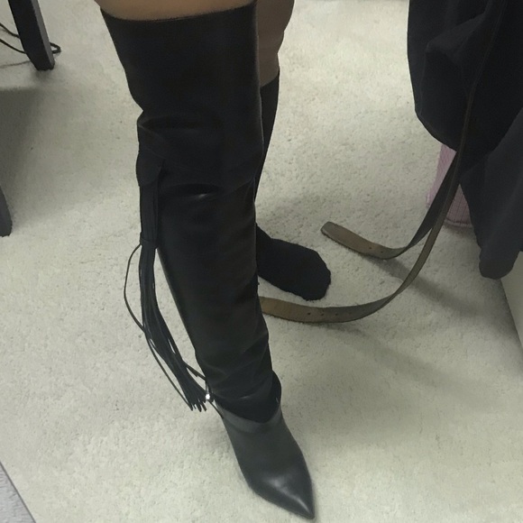 ❤️keeping VERSACE OTK over the knee boots black tassel - Picture 6 of 16